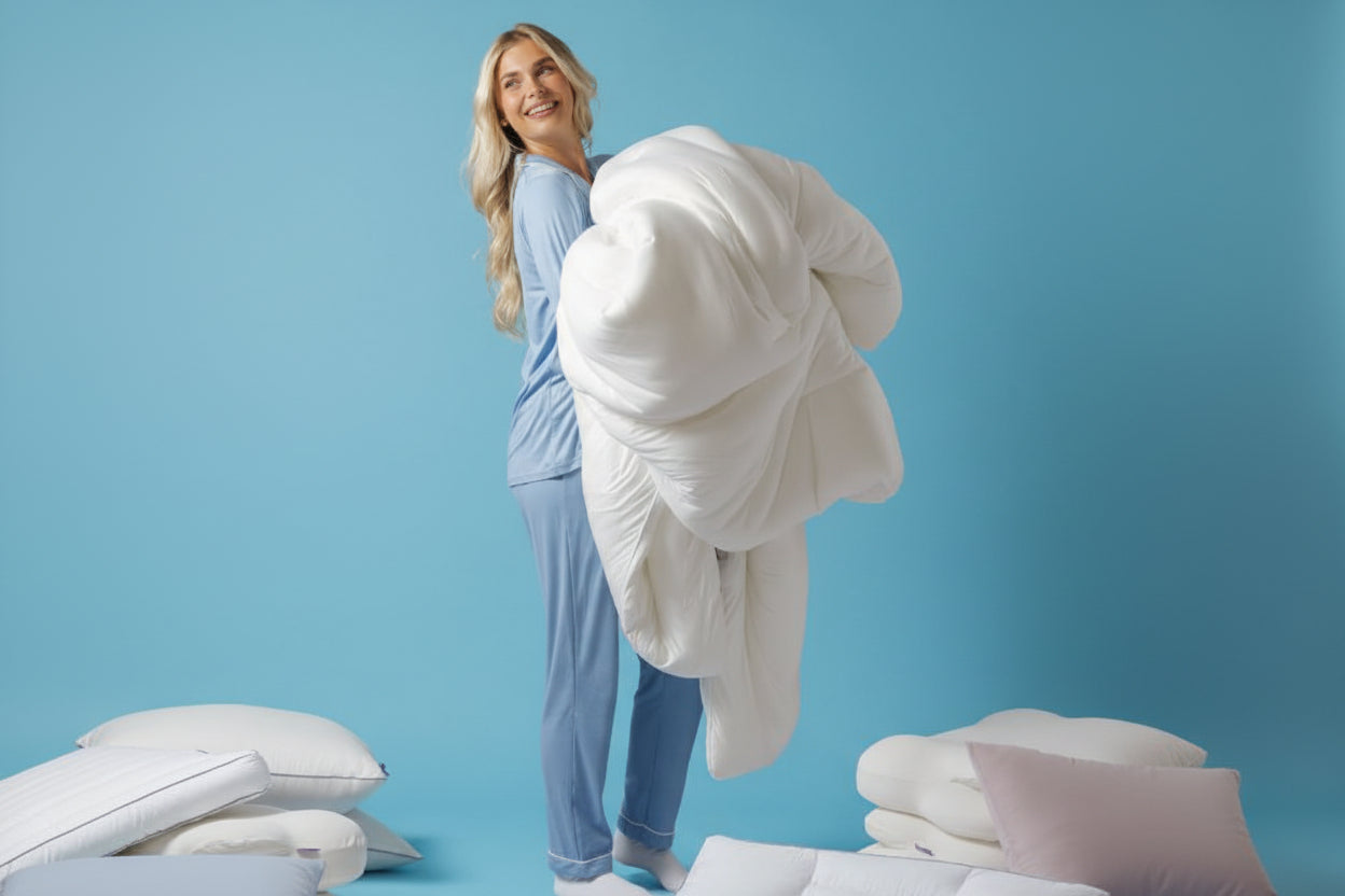 CozyClouds Comforter - 3-Piece Brushed Cotton Bedding Set - Premium Duvet Cover & Pillowcases