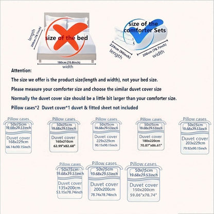 CozyClouds Comforter - 3-Piece Brushed Cotton Bedding Set - Premium Duvet Cover & Pillowcases